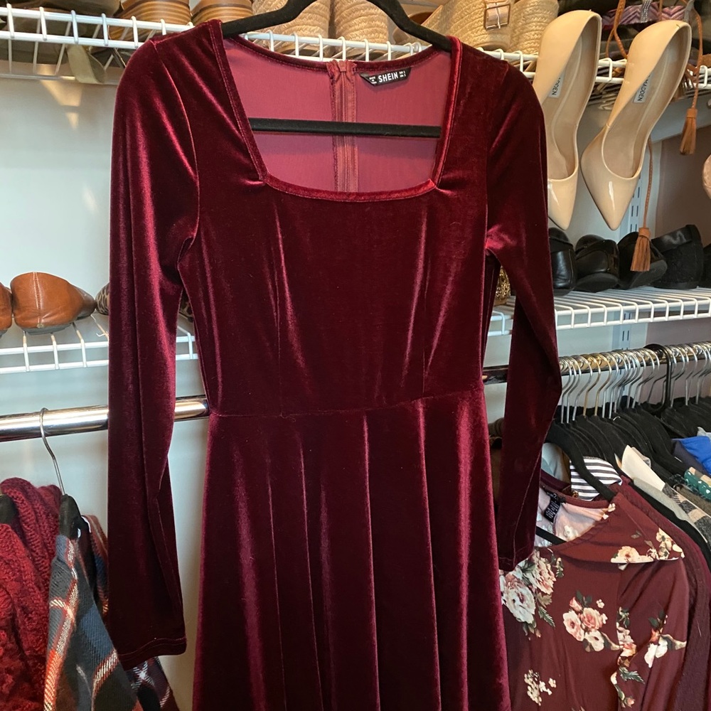 Velvet midi dress